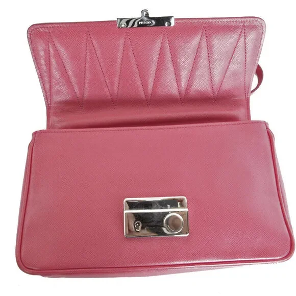Auth Prada Shoulder Bag Pink Leather #168402P60B - Picture 8 of 12